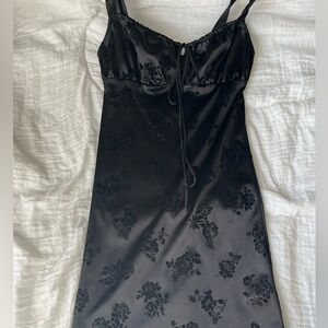 Black Motel Rocks XS Mini Dress w/ velvet rose details